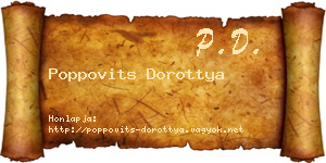 Poppovits Dorottya névjegykártya